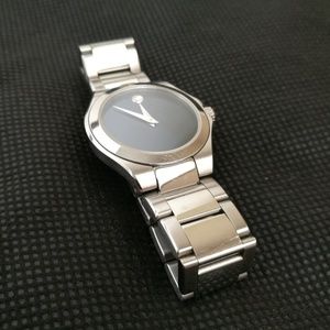 Movado Stainless Steel Blue Faced Watch